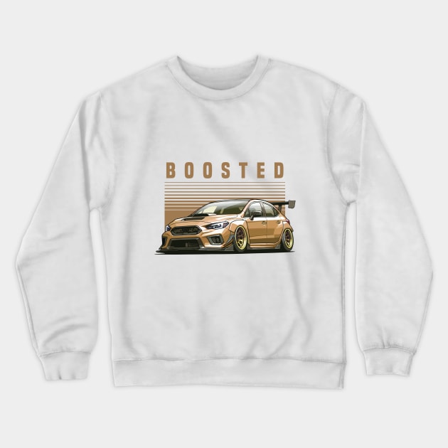 Subaru Impreza WRX STI Car Art - Modified Boosted Sports Car Crewneck Sweatshirt by JDM-Rey